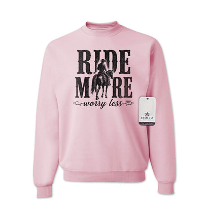 Ride More Worry Less - Adult Unisex Western Sweatshirt