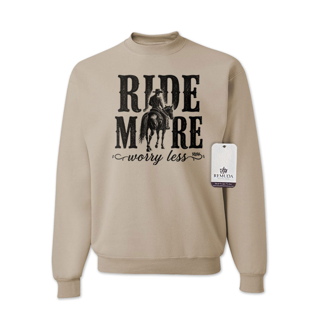 Ride More Worry Less - Adult Unisex Western Sweatshirt
