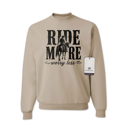 Ride More Worry Less - Adult Unisex Western Sweatshirt