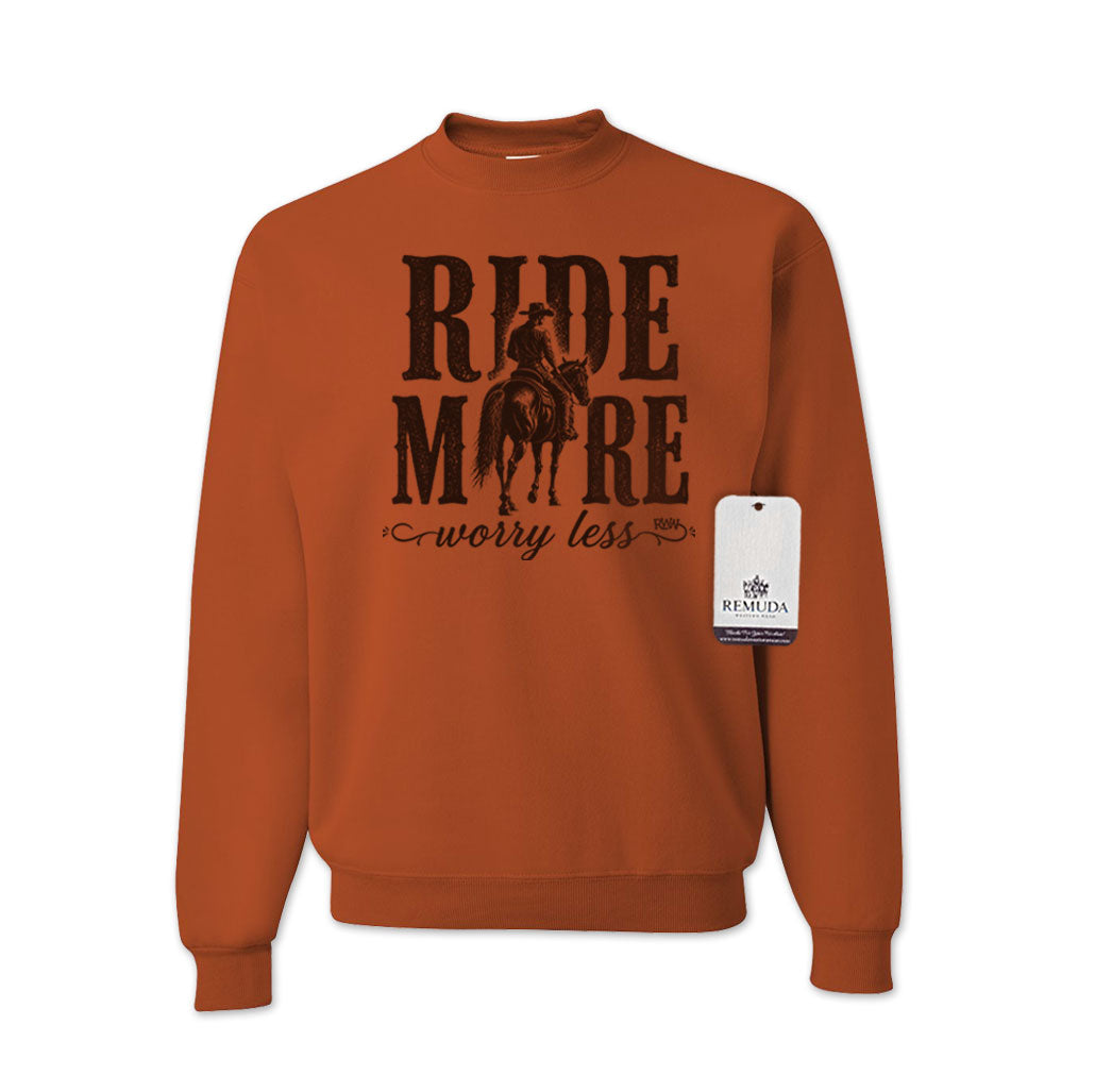 Ride More Worry Less - Adult Unisex Western Sweatshirt