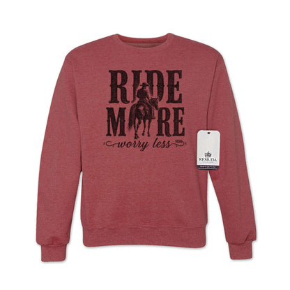 Ride More Worry Less - Adult Unisex Western Sweatshirt