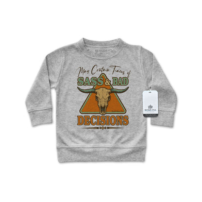 Sass & Bad Decisions - Western Infant Long Sleeve Pullover Shirt