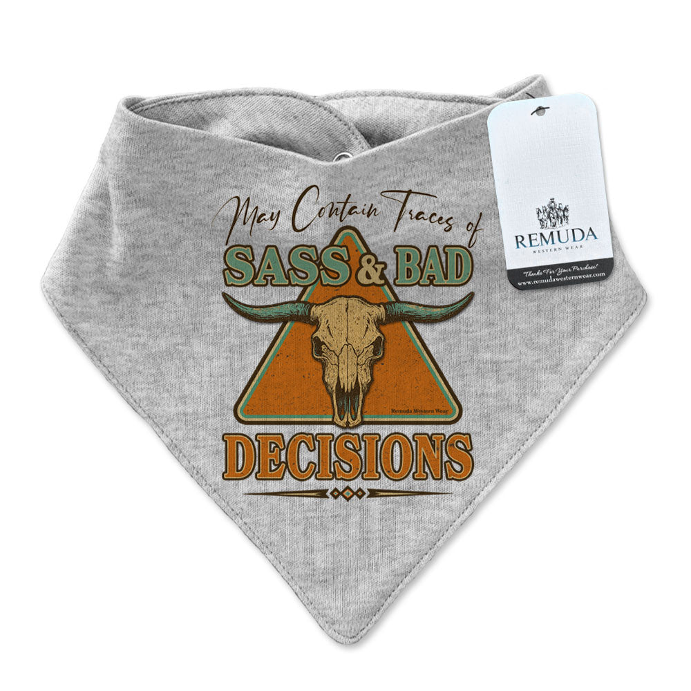 Sass & Bad Decisions - Infant / Toddler Western Bandana Bib