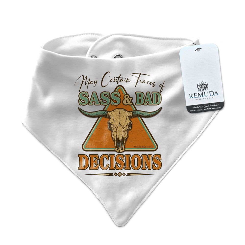 Sass & Bad Decisions - Infant / Toddler Western Bandana Bib