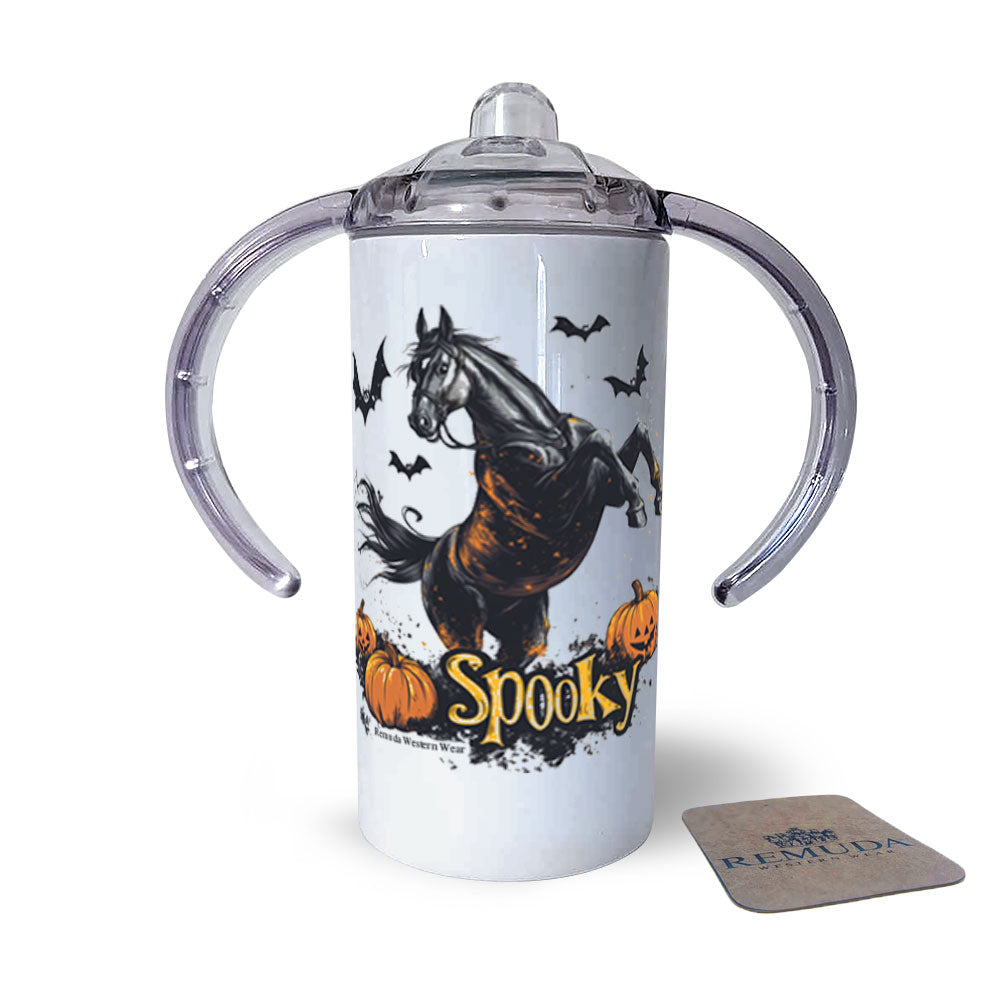 Spooky halloween horse infant toddler sippy cup