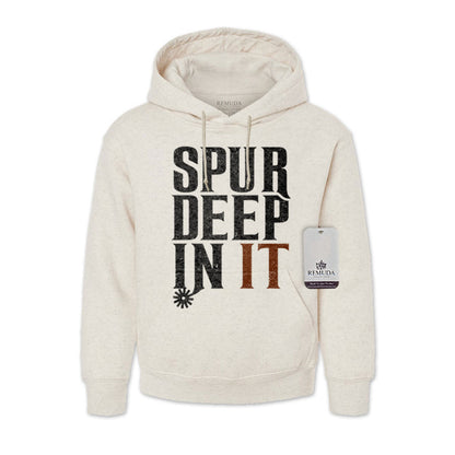Spur Deep In It Adult Unisex Western Hoodie Oatmeal