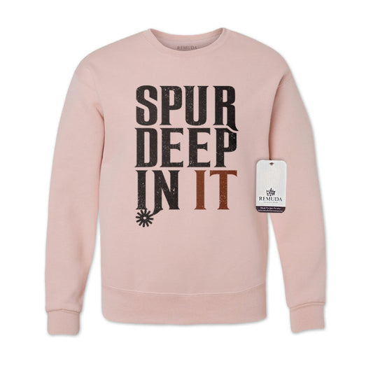 Spur Deep In It Adult Unisex Western Sweatshirt Pink Blush