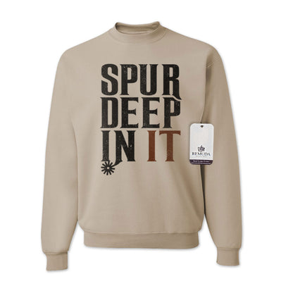 Spur Deep In It Adult Unisex Western Sweatshirt Sandstone