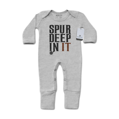Spur Deep In It - Infant Western One-Piece Footed Pajamas W/Mittens