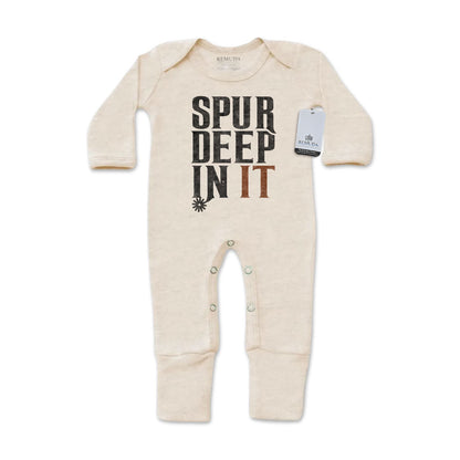 Spur Deep In It - Infant Western One-Piece Footed Pajamas W/Mittens