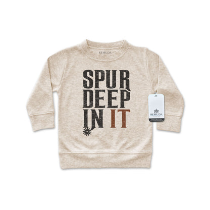 Spur Deep In It Western Infant Long Sleeve Pullover Shirt Oatmeal
