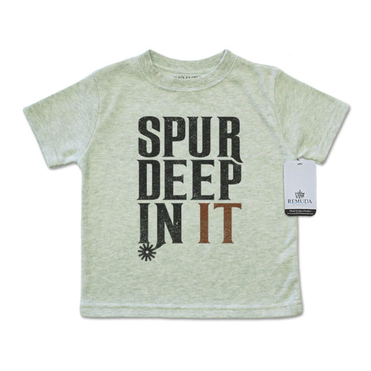 Spur Deep In It Infant Kids Western Tee T-Shirt Heather Sage Green