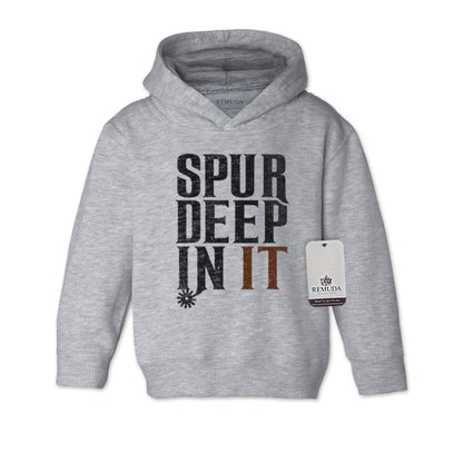 Spur Deep In It Toddler Western Pullover Hoodie Gray