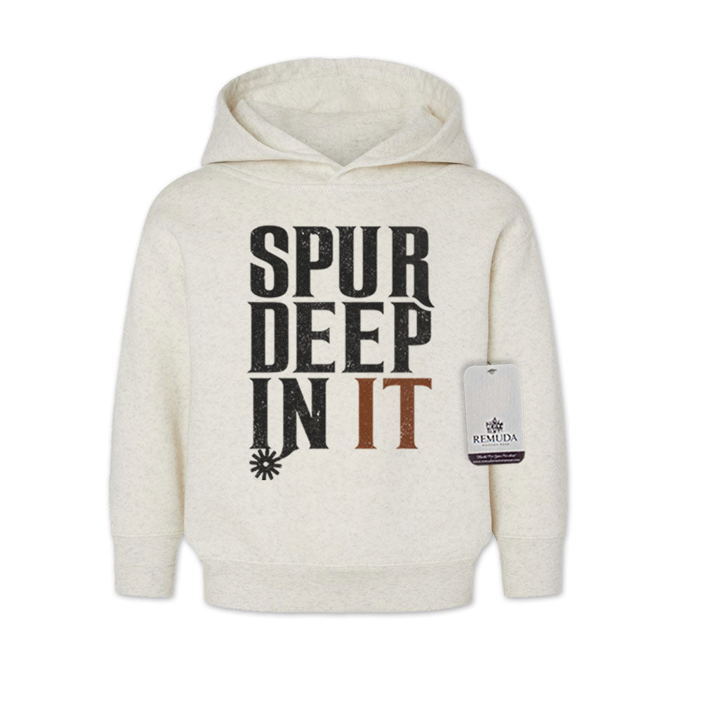 Spur Deep In It Toddler Western Pullover Hoodie Oatmeal