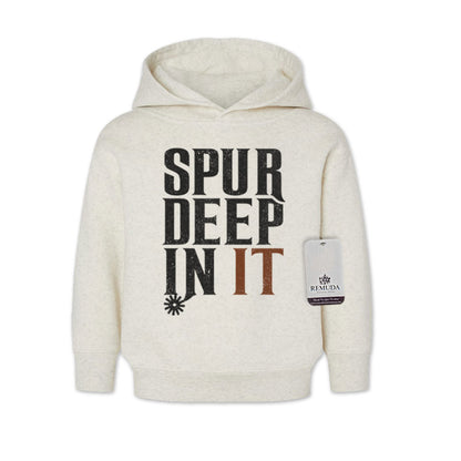 Spur Deep In It Toddler Western Pullover Hoodie Oatmeal