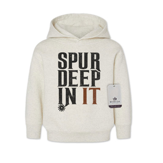 Spur Deep In It Toddler Western Pullover Hoodie Oatmeal