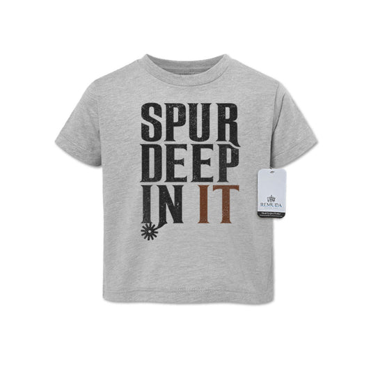 Spur Deep In It Western Toddler Tee T-Shirt Gray