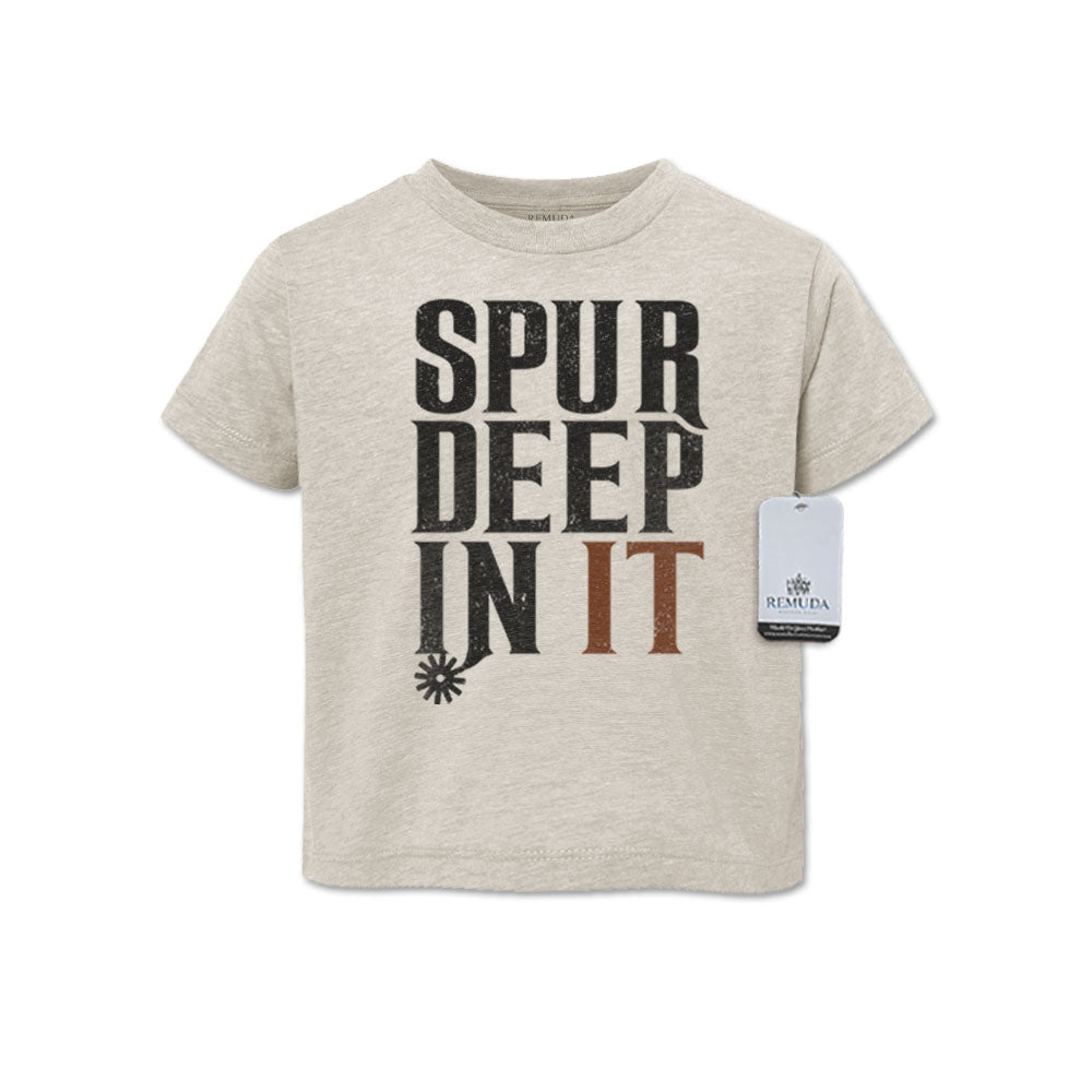 Spur Deep In It Western Toddler Tee T-Shirt Oatmeal