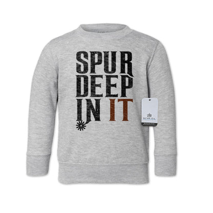 Spur Deep In It Western Toddler Sweatshirt Gray