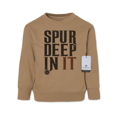Spur Deep In It Western Toddler Sweatshirt Coyote Brown