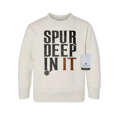 Spur Deep In It Western Toddler Sweatshirt Oatmeal