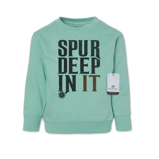Spur Deep In It Western Toddler Sweatshirt Turquoise