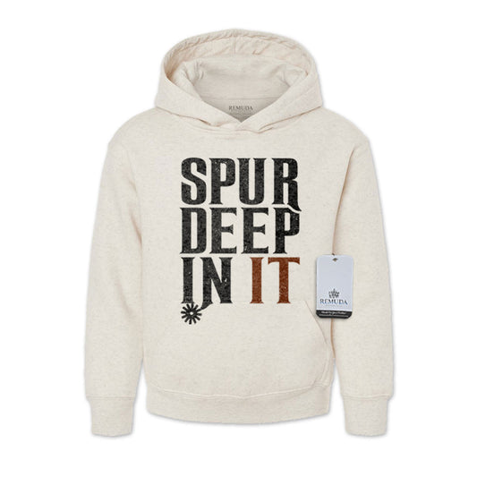 Spur Deep In It Youth Western Pullover Hoodie Oatmeal