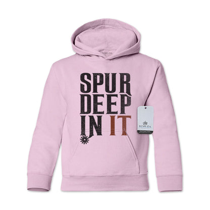 Spur Deep In It Youth Western Pullover Hoodie Light Pink