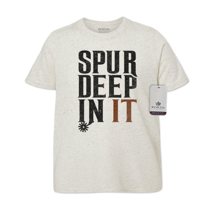 Spur Deep In It Youth Western Tee T-Shirt Oatmeal