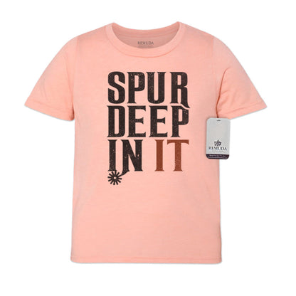 Spur Deep In It Youth Western Tee T-Shirt Peach