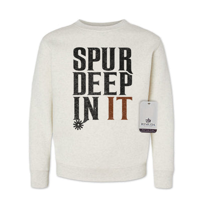 Spur Deep In It Western Youth Sweatshirt Oatmeal