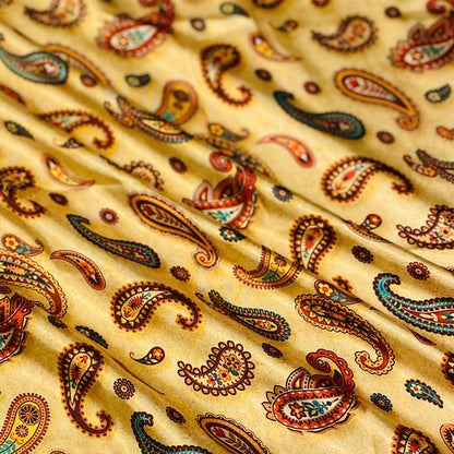 Texas Wind Paisley Wild Rags Multi-Color on a Gold Background