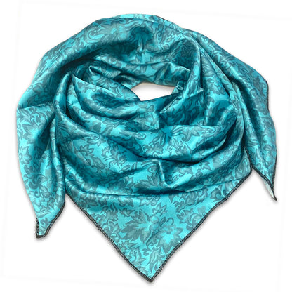 The Rancher Vintage Turquoise Flowers Western Wild Rags