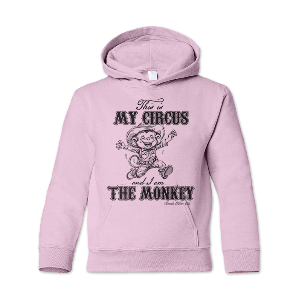 This Is My Circus And I Am The Monkey Youth Western Hoodie Light Pink