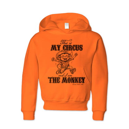 This Is My Circus And I Am The Monkey Youth Western Hoodie Neon Orange