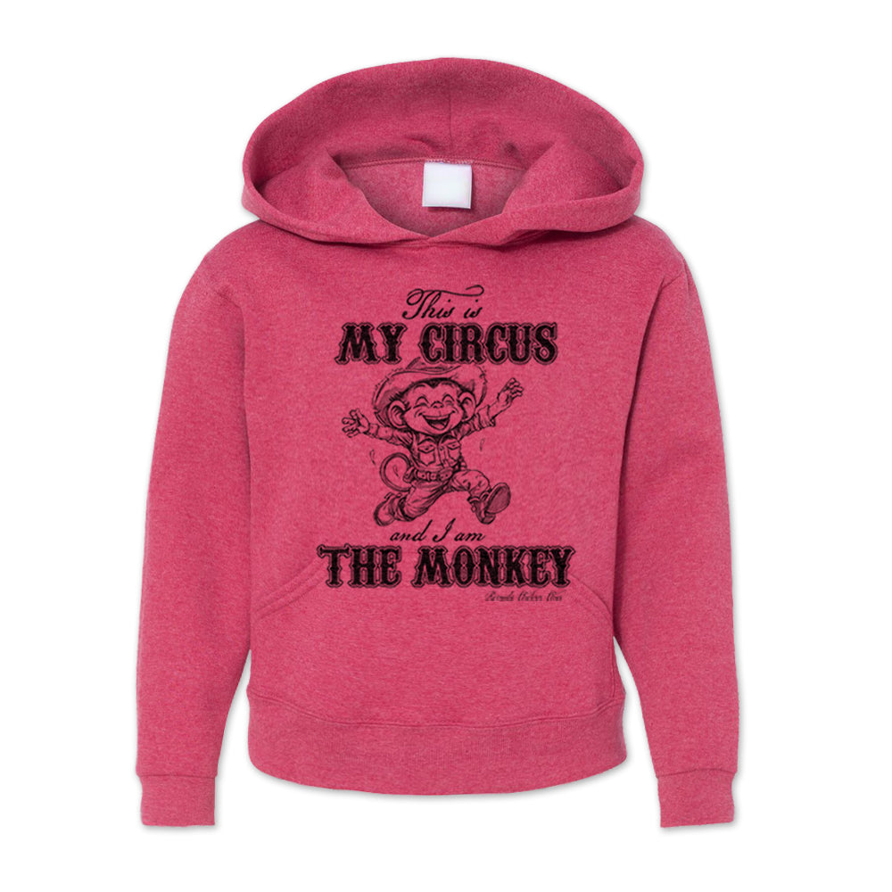 This Is My Circus And I Am The Monkey Youth Western Hoodie Vintage Heather Red