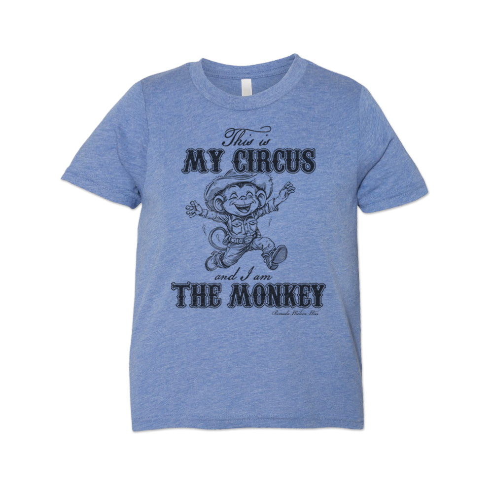 This Is My Circus And I Am The Monkey Youth Tee blue triblend