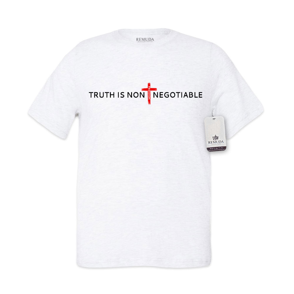 Truth Is Non Negotiable Adult Unisex Western Tee T-Shirt in White