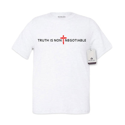 Truth Is Non Negotiable Adult Unisex Western Tee T-Shirt in White