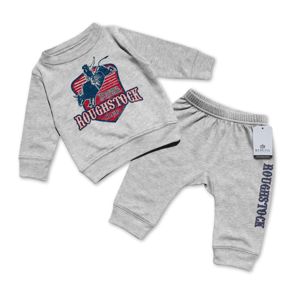 Feral Roughstock Club Infant Western 2 Piece Sweatsuit Gray
