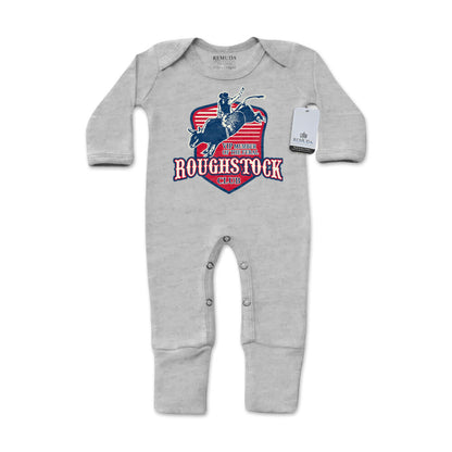 Feral Roughstock Club Infant Western One-Piece Footed Pajamas W/Mittens Gray