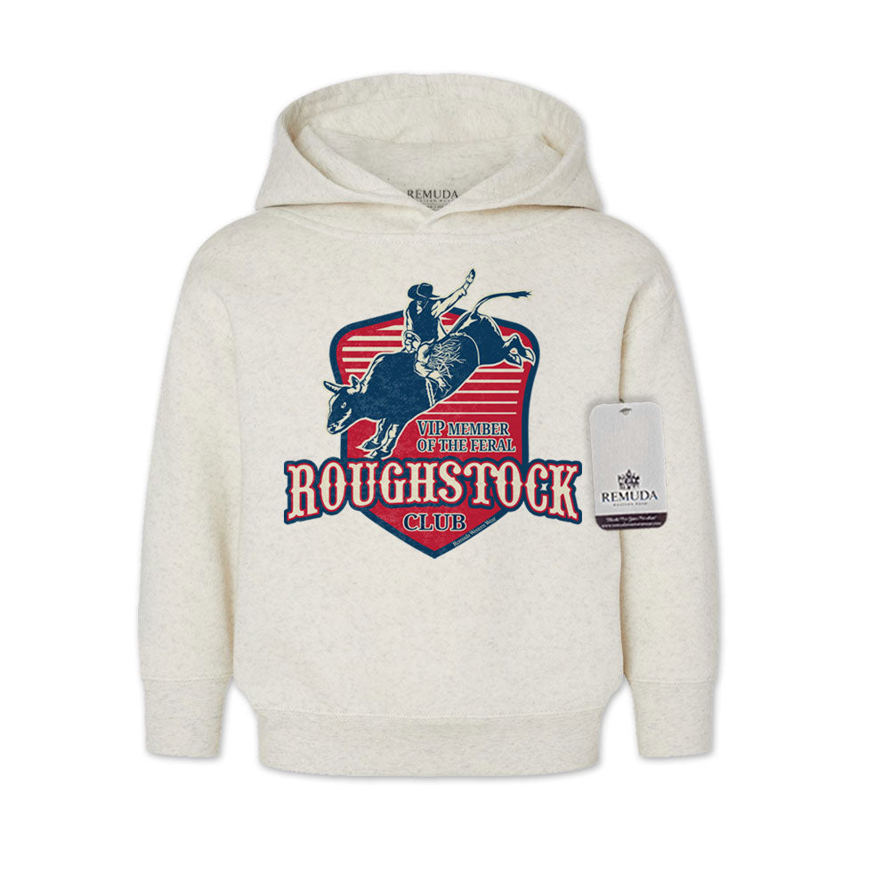 Feral Roughstock Club Toddler Kids Western Pullover Hoodie Oatmeal