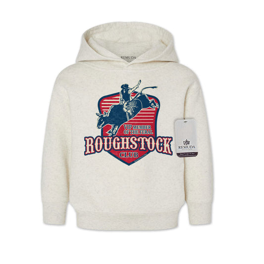 Feral Roughstock Club Toddler Kids Western Pullover Hoodie Oatmeal