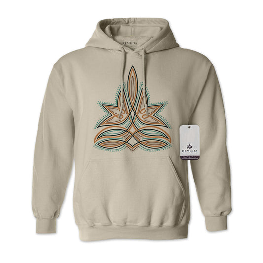 Western Boot Stitch Adult Unisex Western Hoodie Sand