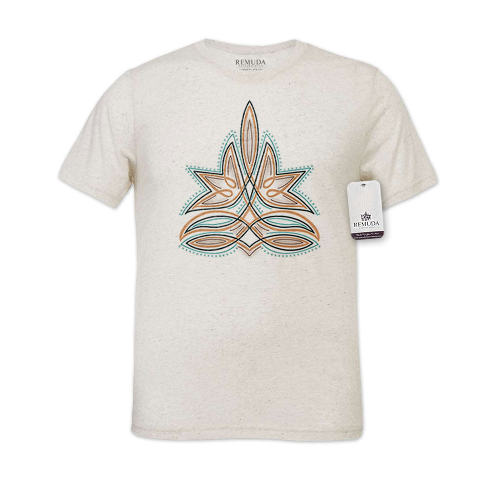 Western Boot Stitch Adult Unisex Western Tee T-Shirt Oatmeal