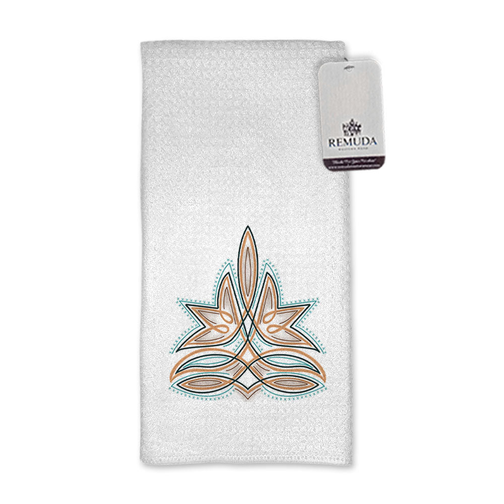 Western Boot Stitch Kitchen Hand Towel Set White