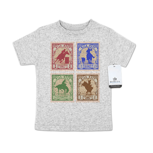 Wild West Rodeo Stamps Western Toddler Tee T-Shirt Gray